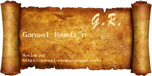 Gansel Román névjegykártya
